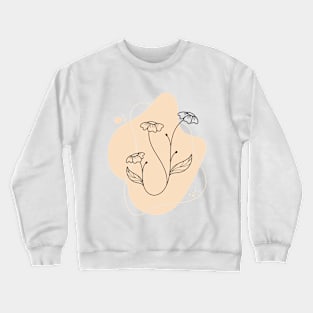 Minimal Peach Floral Art Crewneck Sweatshirt